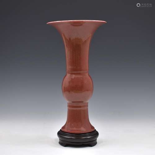 QIANLONG OX BLOOD MONOCHROME GU VASE