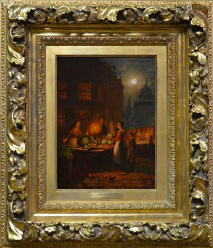 JOHANN CULVERHOUSE (1825-1895) MOONLIT MARKET