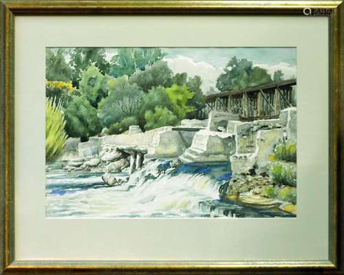 R. HAL BURRIS (1892-1991) RIVER SCENE