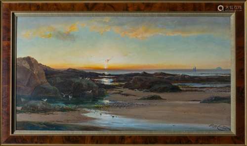 RICHARD HARRY CARTER 18391911, LOW TIDE AT SUNSET