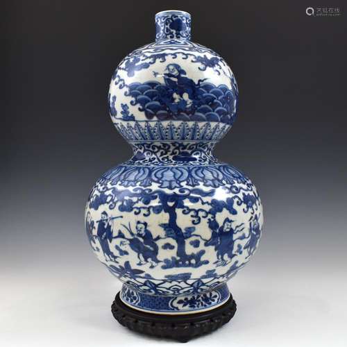 JIAJING BLUE & WHITE DOUBLE GOURD VASE