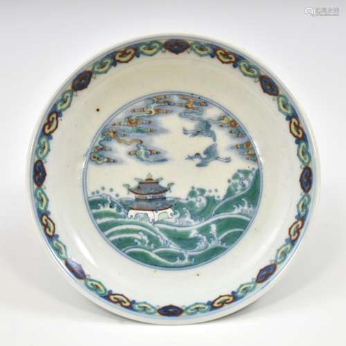 QIANLONG DOUCAI PORCELAIN PLATE