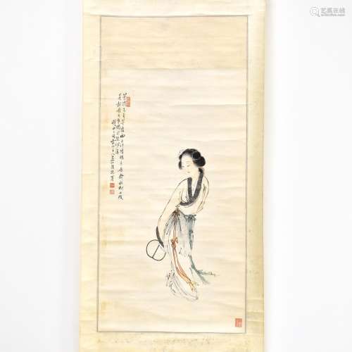 CHINESE SCROLL PAINTING OF LADY