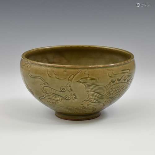 SGRAFFITO SEA DRAGON YAOZHOU WARE BOWL