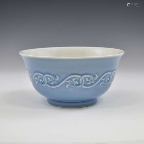 YONGZHENG SGRAFFITO SCROLLING FLORAL BOWL