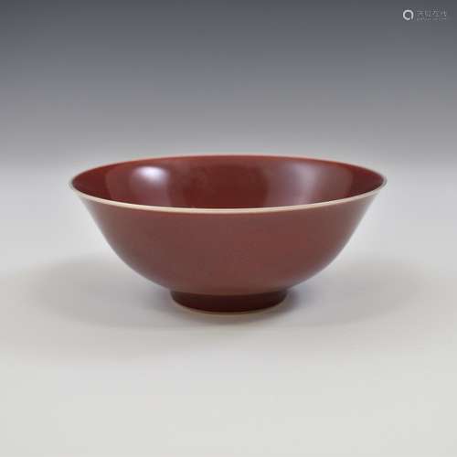 QIANLONG OX BLOOD MONOCHROME BOWL