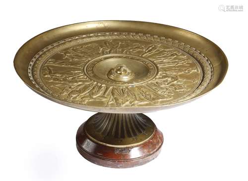 Émile-Louis Picault (French 1833-1915). A bronze tazza, titled 'CHERERIS MYSTERIA ELEVSINE', with