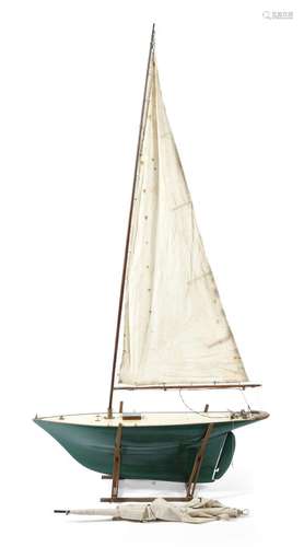 'Lily'. An Edwardian clipper bow pond yacht, of plank on frame construction, with brass fittings and