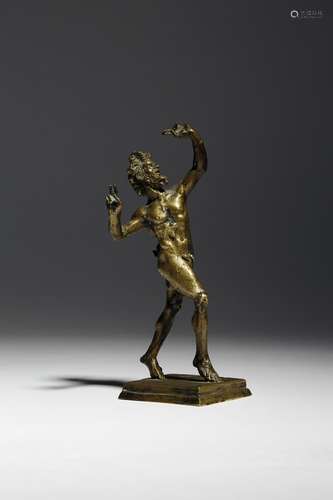 After the anique. An Italian Grand Tour bronze figure of the dancing faun, 19th century, 15.8cm