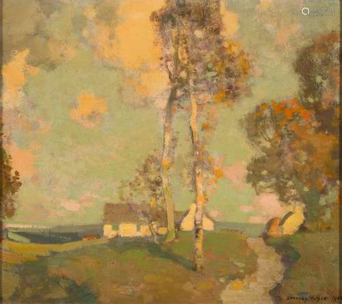 * Stanley Royle [1888-1961]- Summer landscape; signed and dated 1928 oil on board 23 x 26.5cm.