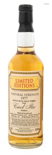 A 1977 cask strength Caol lla Single Scotch Malt Whisky: from the Islay distillery bottled at 60.