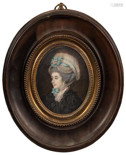 Samuel Cotes [1734-1811]- A miniature portrait of a lady, said to be Lady Murray [1734-1818],