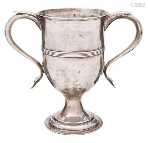 A George III silver two-handled cup, makers mark worn possibly Peter and Ann Bateman, London,