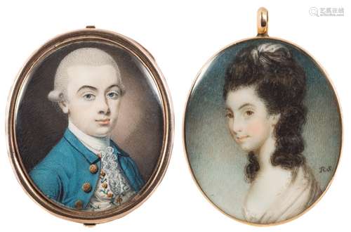 Circle of John Smart [1742-1811]- A miniature portrait of Mrs Michael Everett, head and shoulders,