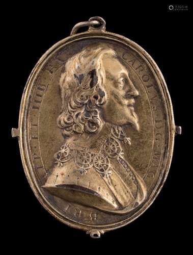 A Charles I silver gilt Royalist badge,