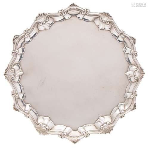 A George III silver circular salver, maker Richard Rugg I, London,