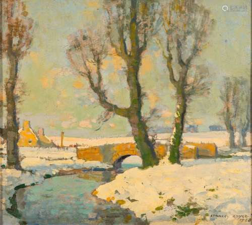 * Stanley Royle [1888-1961]- Winter landscape: signed and dated 1928 oil on board 23 x 26.5cm.