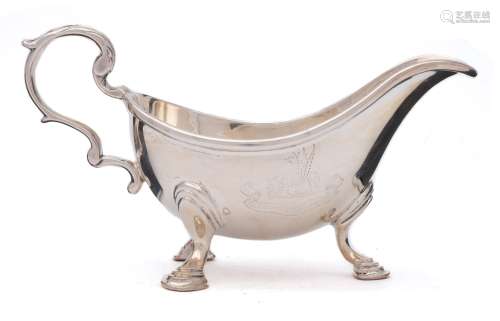 A Victorian silver sauce boat, maker Thomas Goodfellow, London,