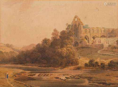 Attributed to Francis Nicholson [1753-1844]- Ruins of Cathedral ,Dunblane,:- watercolour 28 x 38cm.