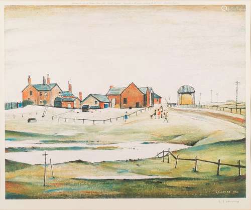 * Laurence Stephen Lowry [1887-1976]- Landscape with farm buildings,