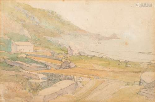 Samuel John Lamorna Birch [1869-1955]- Lamorna Cove,:- watercolour over pencil drawing, 25.