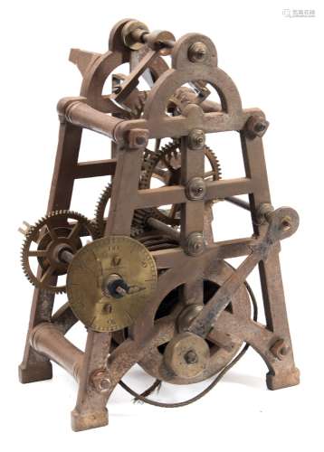 Gaydon & Sons, a Victorian turret clock: the eight-day duration movement having cast-iron plates,
