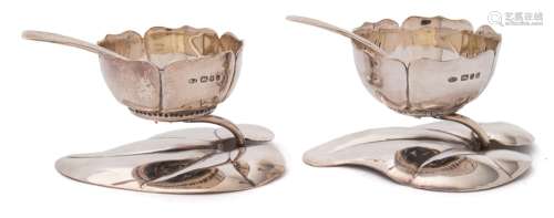 A pair of Elizabeth II silver salts, maker Sarah Jones, London,