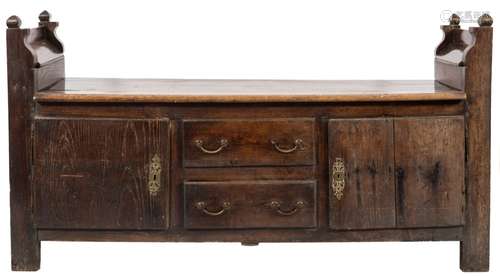 An 18th Century French Provincial oak ark chest:,