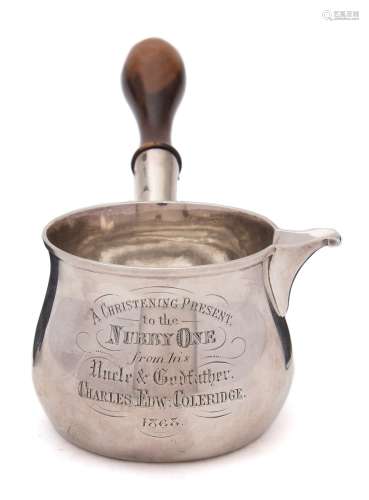 A George III silver brandy warmer, maker William Frisbee, London, 1796: with later inscription,