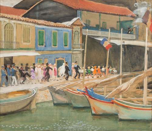 * Hilda Trefusis [1891-1980]- A wedding procession at Grau du Roi where 'a little man ran ahead to