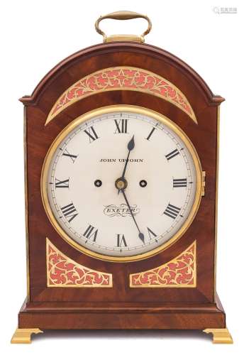 John Upjohn, Exeter, a mahogany bracket clock: the eight-day duration,