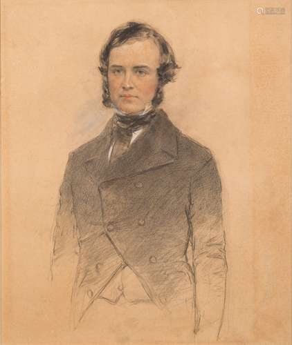 Attributed to George Richmond [1809-1896]- Portrait of a gentleman, three-quarter length standing,