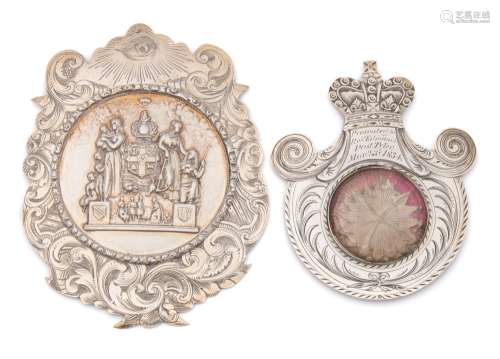 A George IV silver presentation badge, maker Joseph Dallinger, London 1829:,