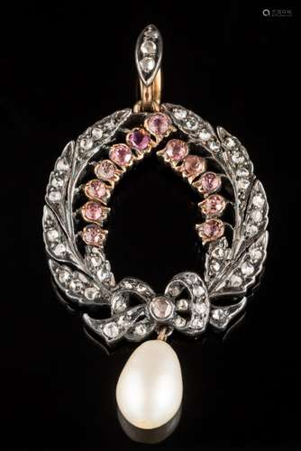 A late 19th century gold, silver, diamond,