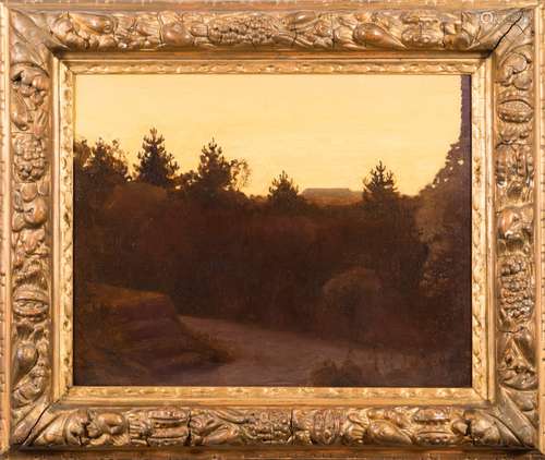 Thomas Cooper Gotch [1854-1931]- Twilight; a rural scene,