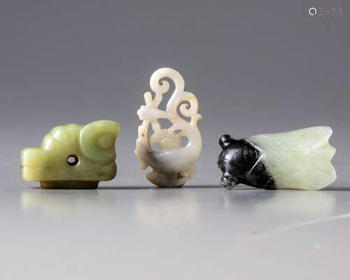 THREE CHINESE JADE CARVINGS