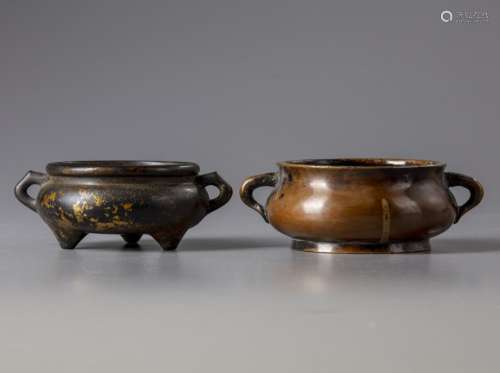 TWO CHINESE BRONZE CENSERS