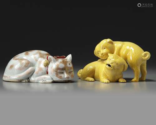 TWO JAPANESE FIGURES OF ANIMALS