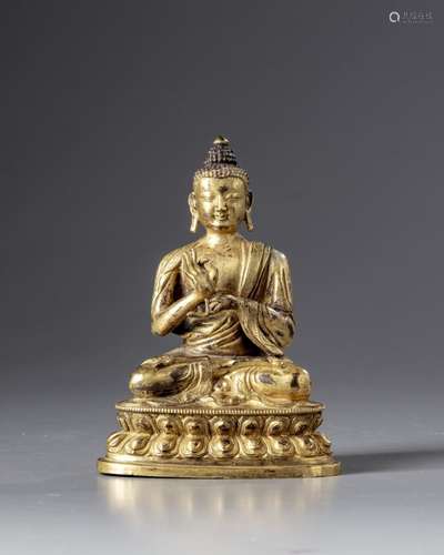 A GILT CHINESE BRONZE BUDDHA