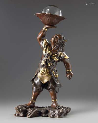 A LARGE JAPANESE BRONZE FIGURE