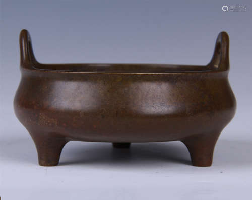 CHINESE BRONZE ROUND CENSER