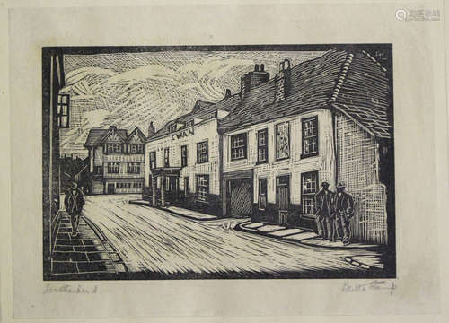 Bertha Stamp - 'Leatherhead', 20th century woodcut on Japan paper, signed and titled in pencil, 10cm