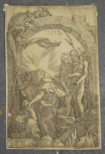 Monogrammist RDS, after Albrecht Dürer - Harrowing of Hell, or, Christ in Limbo, engraving on laid