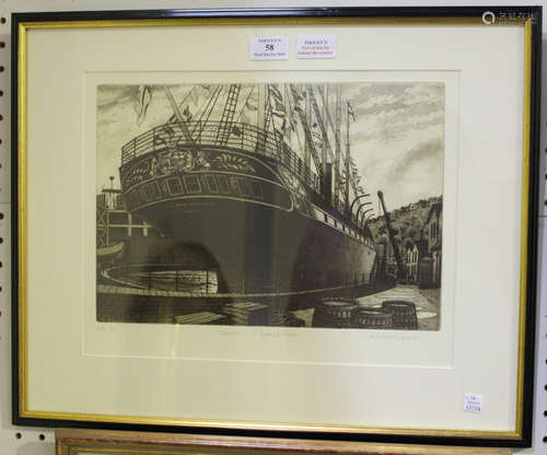 Anthony Dyson - 'Rebirth - S.S. Great Britain', 20th century etching with aquatint, signed, titled