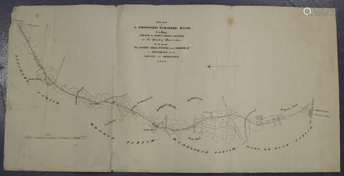 An ink and watercolour, 'Plan of a Proposed Turnpike Road leading from St. John's Wood Chapel in the