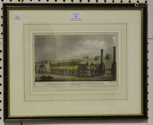 H. Austen - 'Travelling on the Liverpool and Manchester Railway', lithograph by Baird, published