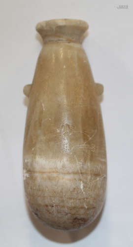 An Ancient Egyptian alabaster scent bottle or alabastron, probably Late Period, circa 664-332 BC,