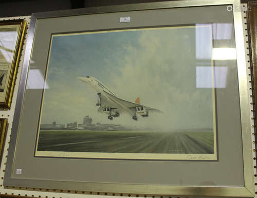 Gerald Coulson - Concorde Taking Off, 20th century colour print, signed in pencil by the artist