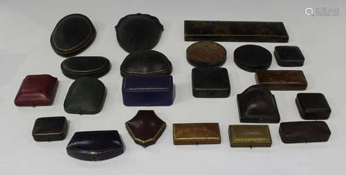 A collection of various late 19th century and early 20th century jewellery boxes, including Mappin &