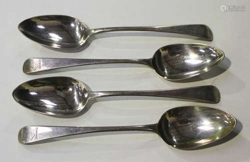 A set of four George III silver Old English pattern tablespoons, London 1796 by George Smith, length